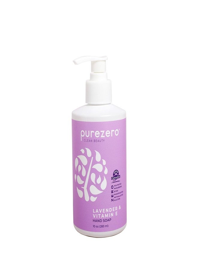 Purezero Lavender & Vitamin E Hand Soap Soothing & Hydrating, Paraben-Free & Vegan Liquid Hand Wash for Bathroom or Kitchen, USA-Made, Cruelty-Free, 10 ounces (1 Pack) - Image 1